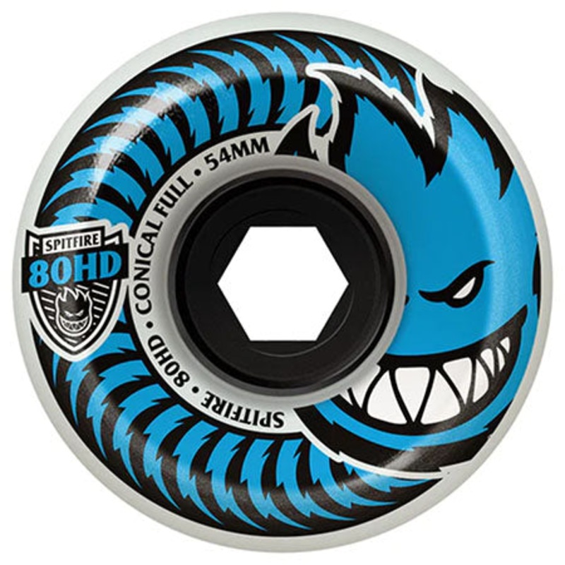 Spitfire 80HD Chargers Conical Full Wheels Clear/ Blue 54mm