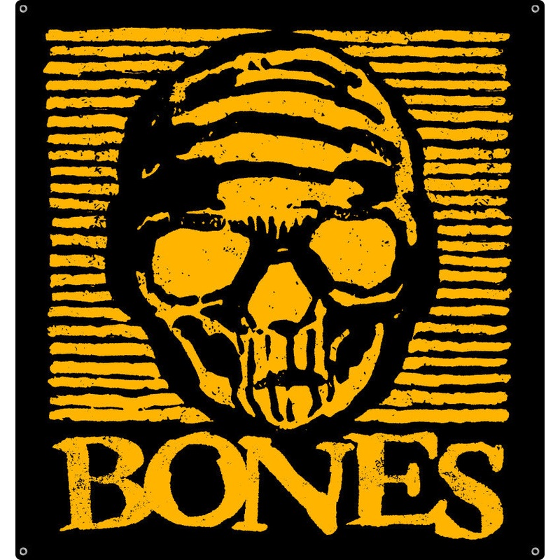 BONES WHEELS Black & Gold Banner 34″ x 36″ OS