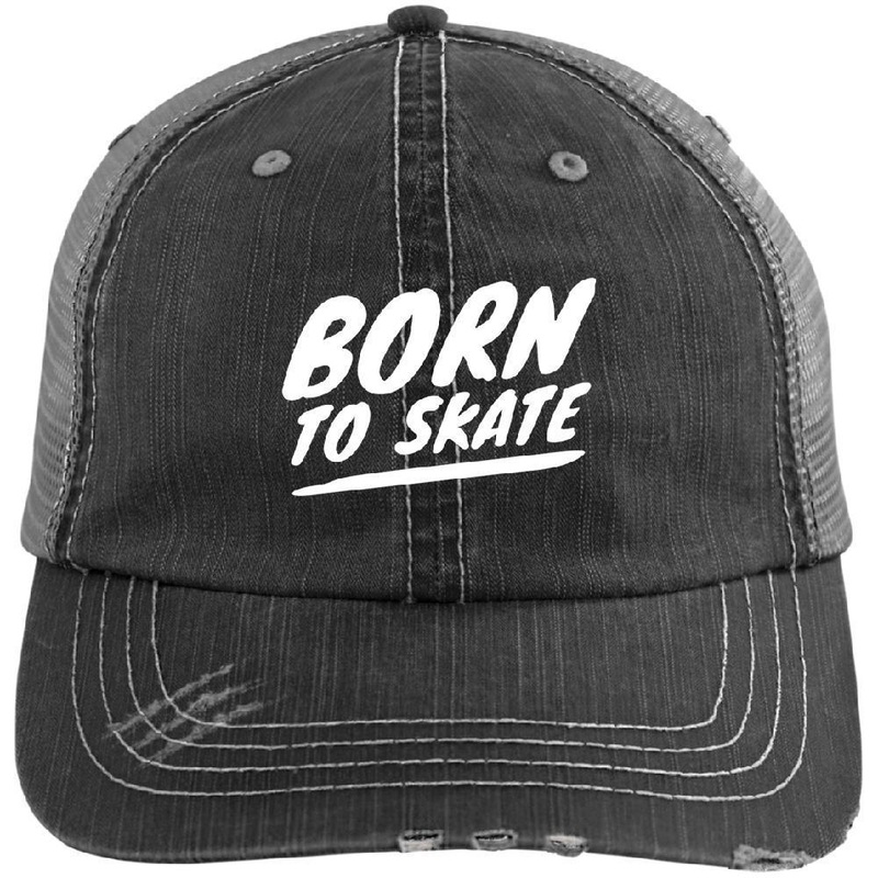 Born to Skate Distressed Cap Black/Grey