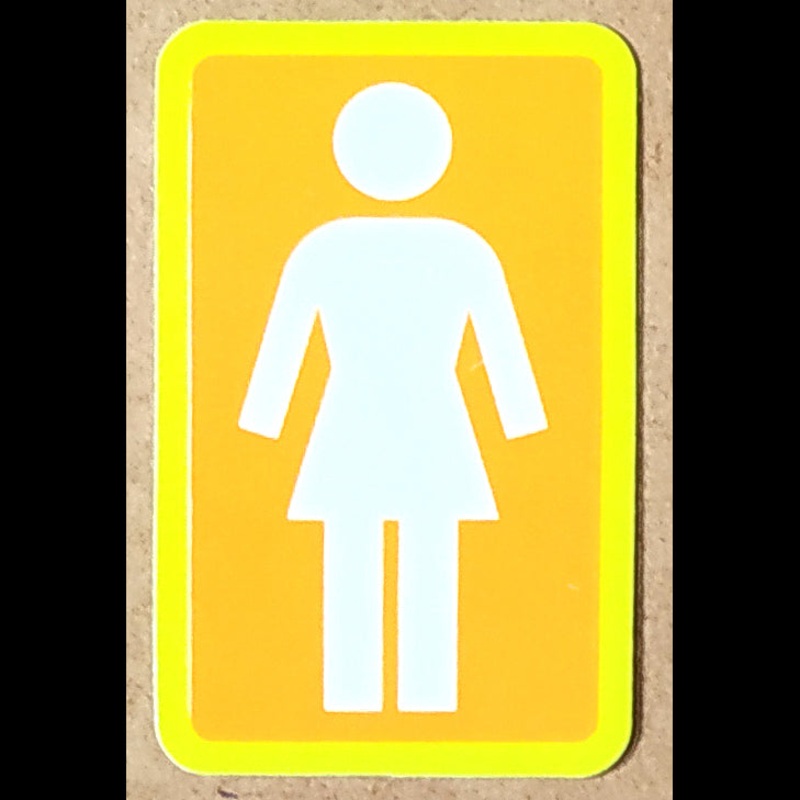 Girl Skateboard Sticker – Yellow/Orange/White Medium