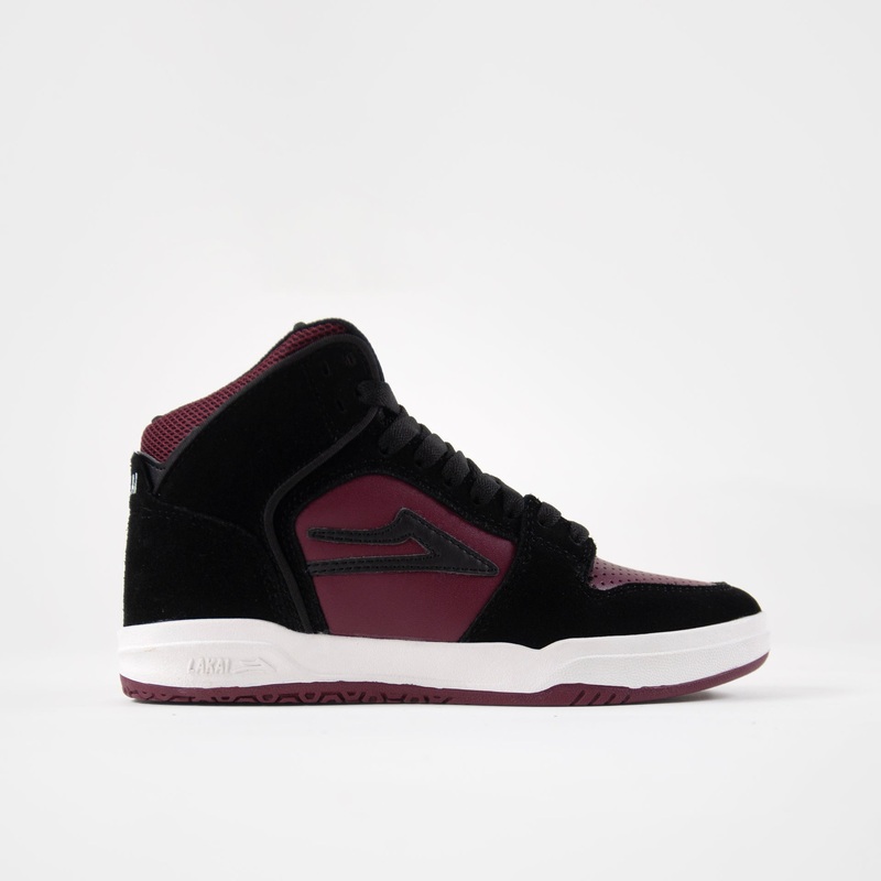 Lakai Telford Kids Suede – Black / Burgundy Suede Kids UK 1