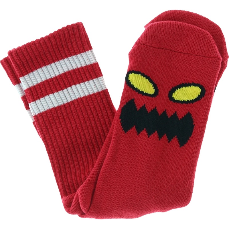 Monster Face Socks Red