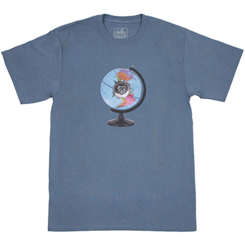 Motor Lobby Bullet Hole T Shirt Steel Blue Large