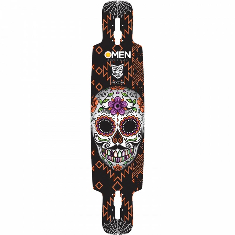 Omen Mexico Mask 41.5″ Drop Through with Kicktail Longboard Deck Deck