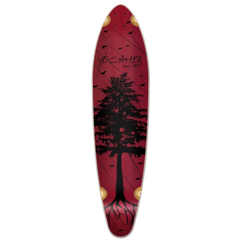 Punked Kicktail Longboard Deck – In the Pines : Red Deck