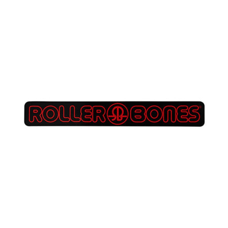 Rollerbones Script Logo Sticker Black/ Red 7″