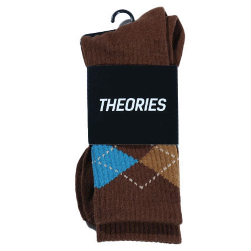Theories Stamp Argyle Crew Socks Rust One size fits all