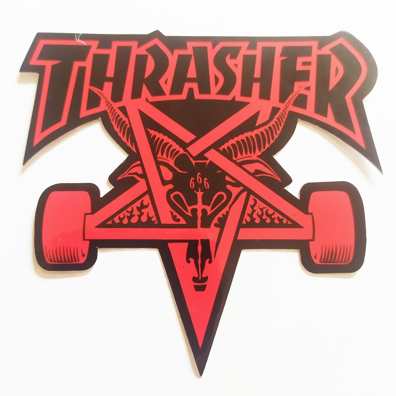Thrasher Magazine Skateboard Sticker – Skategoat Black/Red