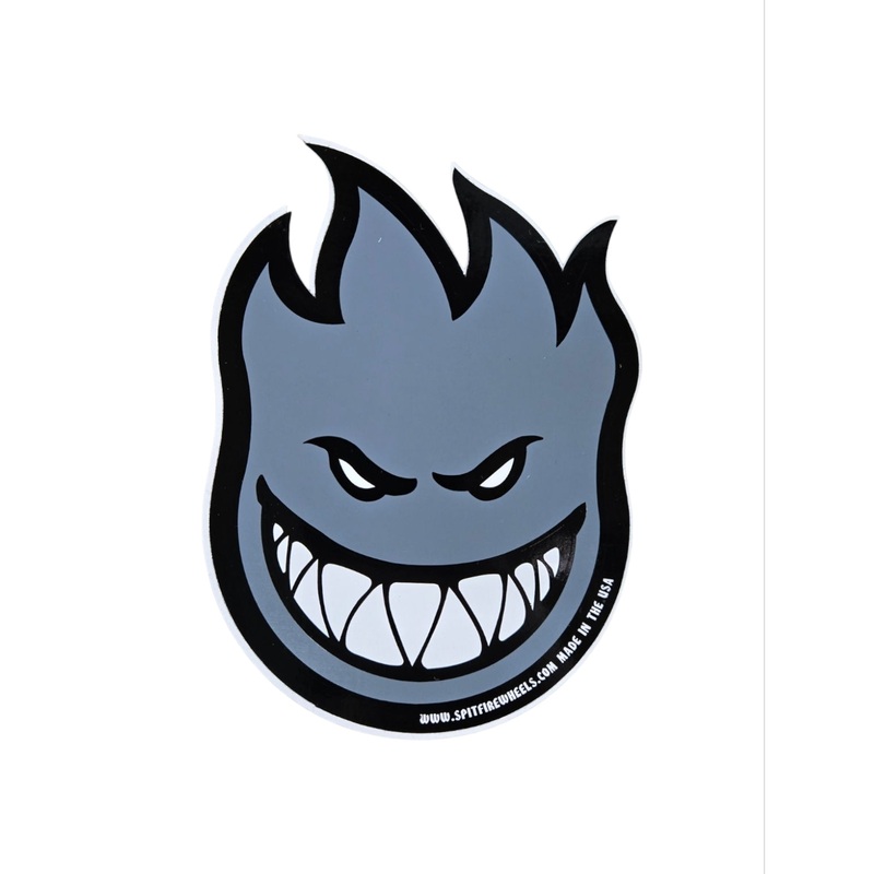 4.5″ x 6″ Vintage Spitfire Wheels Big Head Sticker – DARK GREY