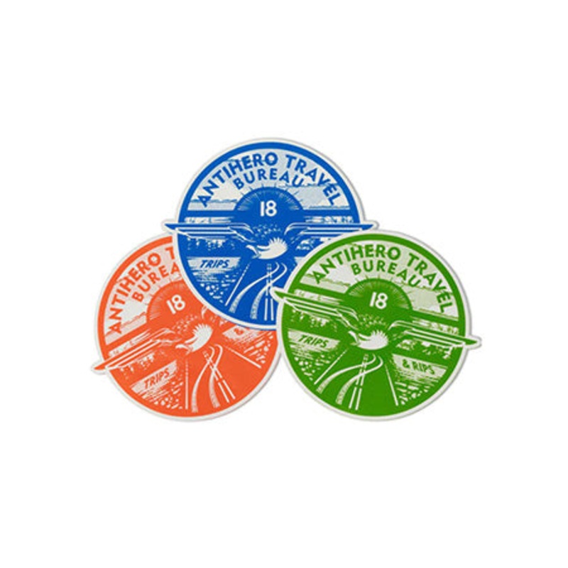 Anti-Hero Travel Bureau Sticker Assorted 3.75″