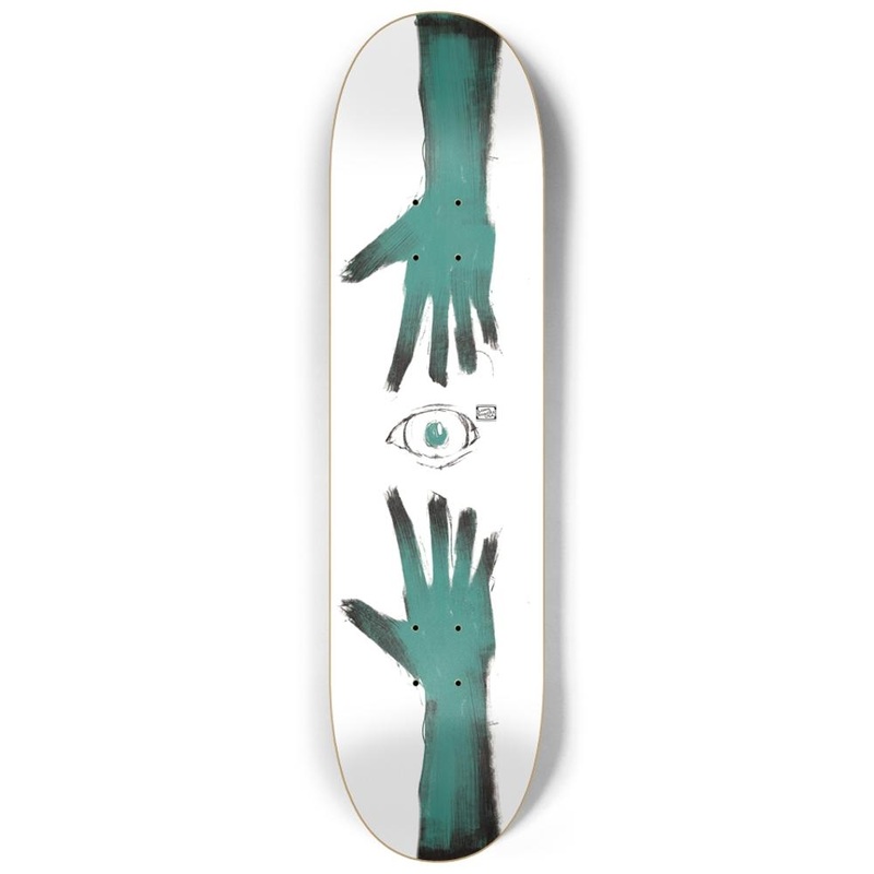 Catch The Eye Green Custom 8.25″ Skateboard or Wall Art Deck Only No wall hangers