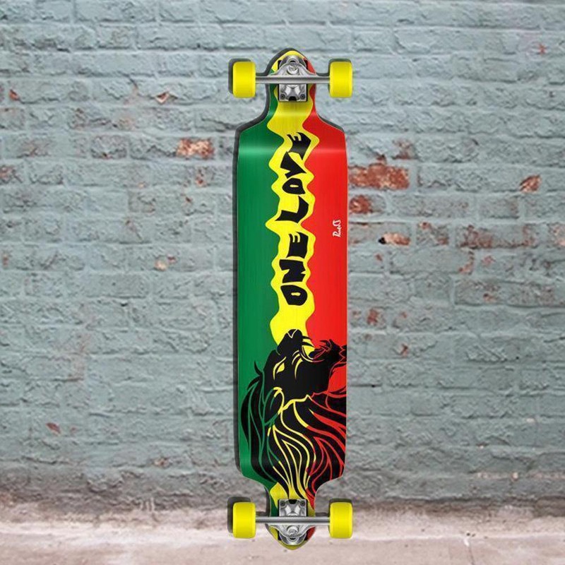 Punked Drop Down Rasta One Love Longboard 41 inch Complete Complete