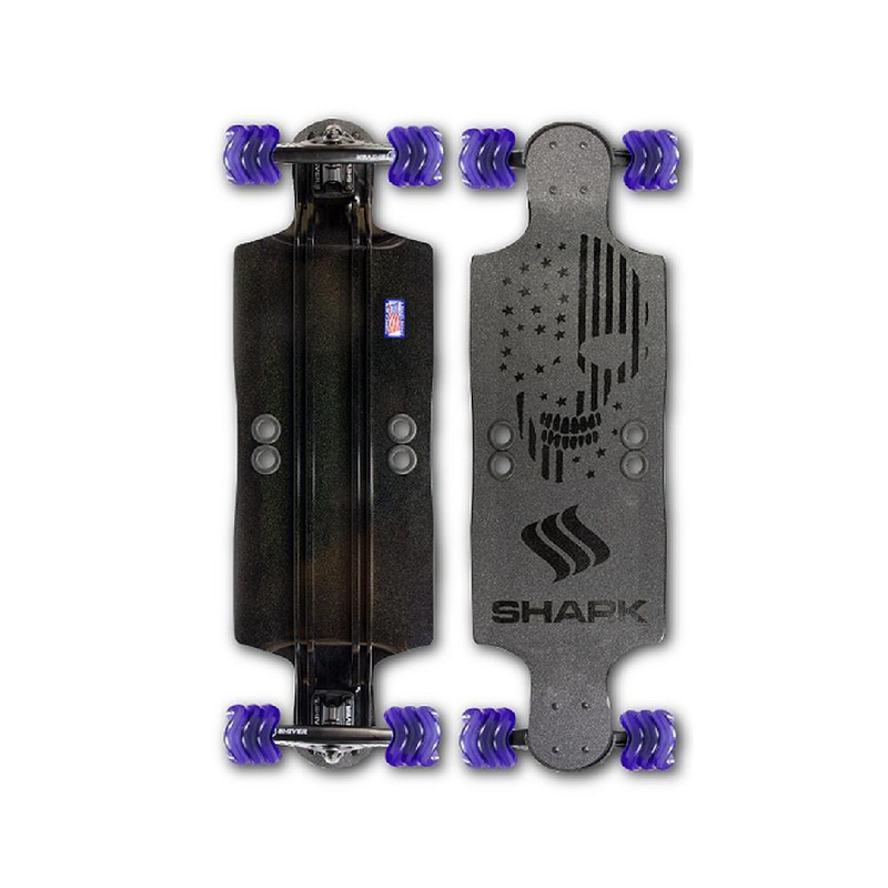 Shiver Shark Aluminum 35″ Black Drop Down Longboard Complete
