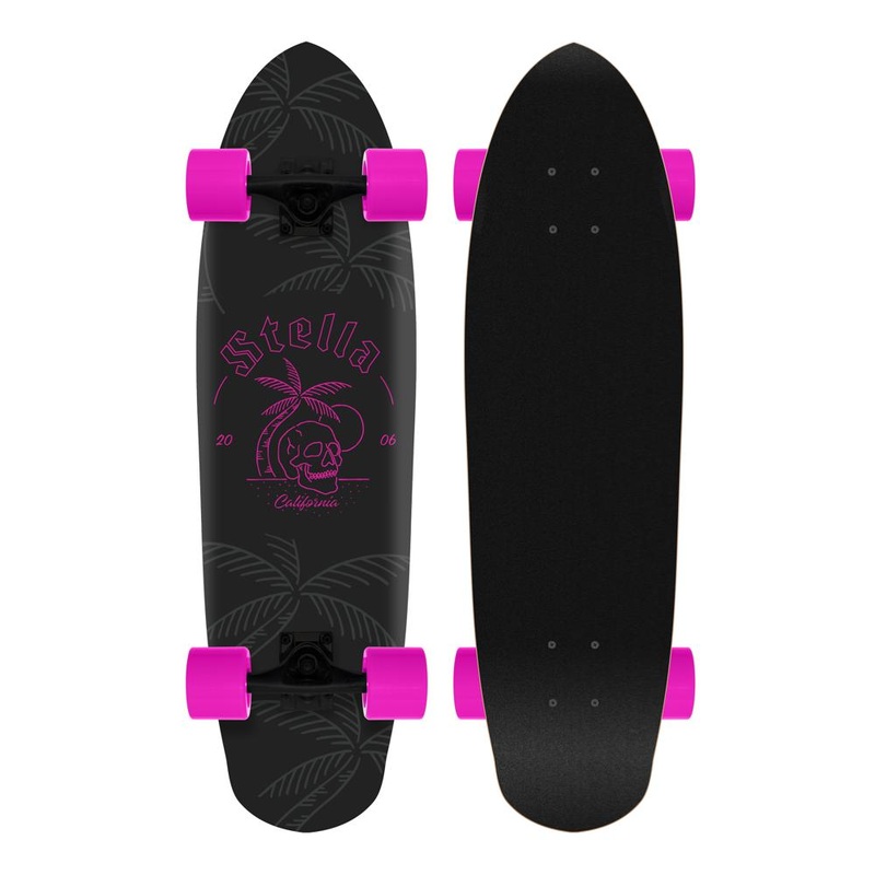 Stella Beer Runner Skull Island in Pink 29″ Cruiser Longboard Complete