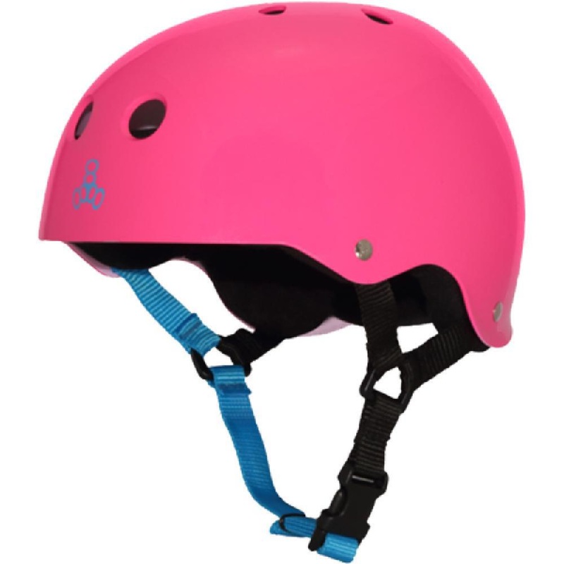 Triple 8 Sweatsaver Helmet Neon Gloss Fuscha Skate Helmet XS
