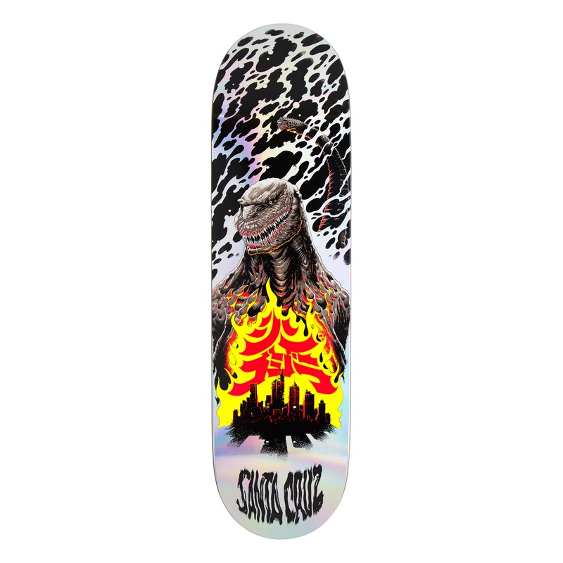 8.5in Godzilla Shin Knox Firepit Santa Cruz Skateboard Deck