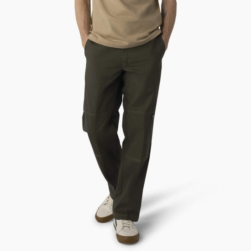 Dickies Loose Fit Double Knee Work Pants 30 30 Olive Green