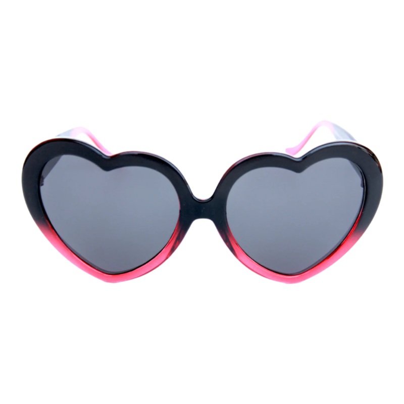 Happy Hour Shades | Heart On Sunglasses | Wenzday | Gloss Black Red Fade OS