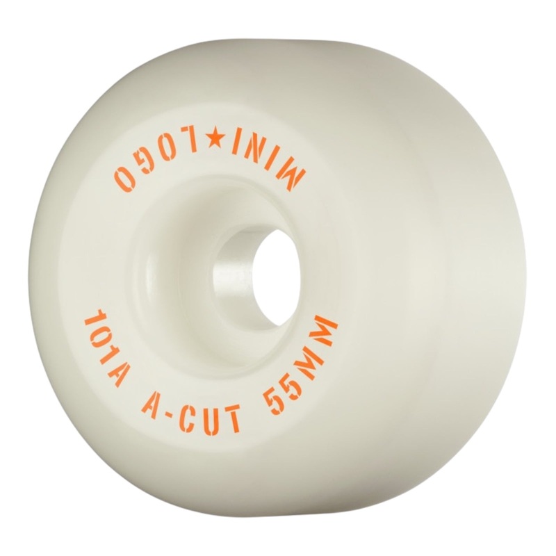 Mini Logo Skateboard Wheels A-cut “2” 55mm 101A White 55mm
