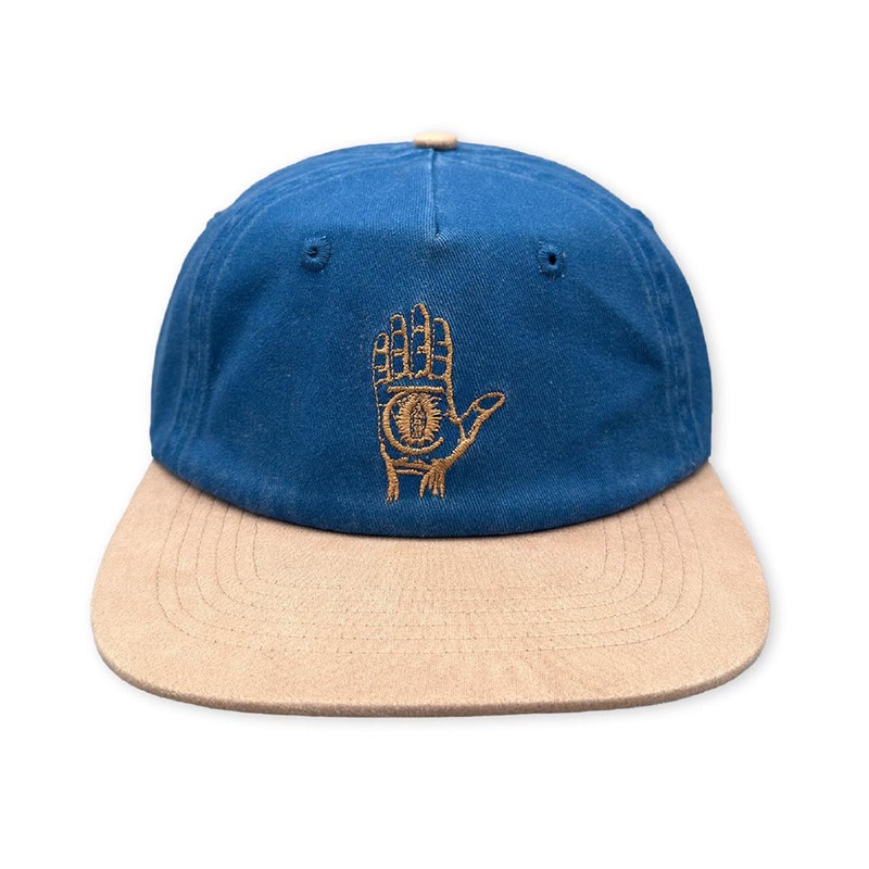 Theories Hand of Theories Denim Strap-Back Hat Denim Blue/ Brown One size fits all