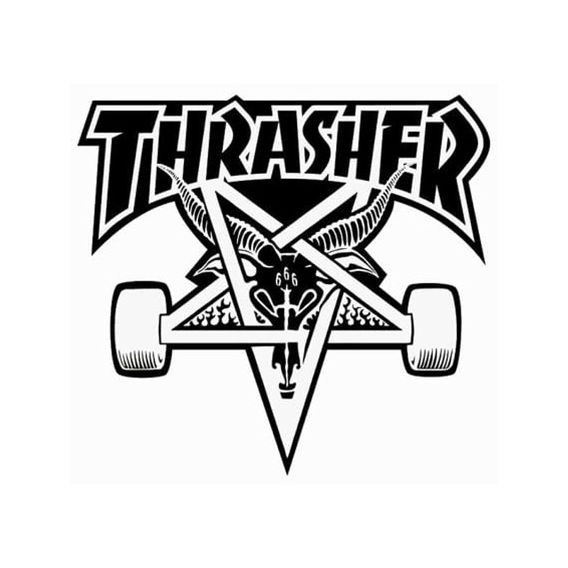 Thrasher Magazine Skategoat Sticker Black/ White Large