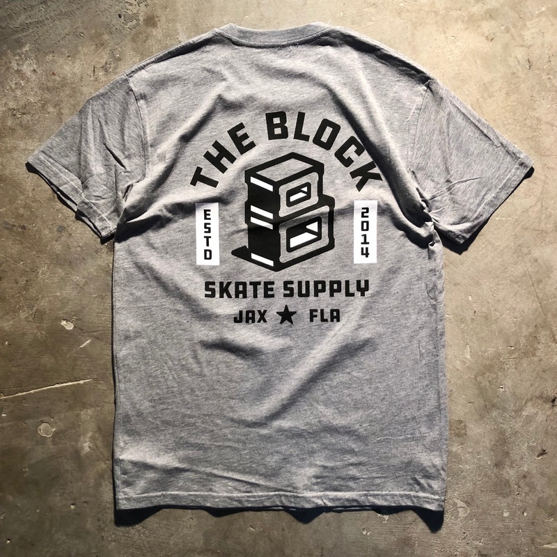 Block – Another Roots Logo T-Shirt – Heather Grey XS