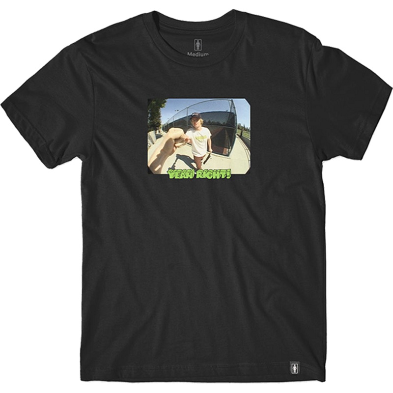 GIRL YEAH RIGHT OWEN BLACK T-SHIRT S