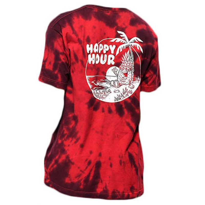 Happy Hour Eyewear Chillin Mr. Pineapple T Shirt Red/ Black Tie Die Medium