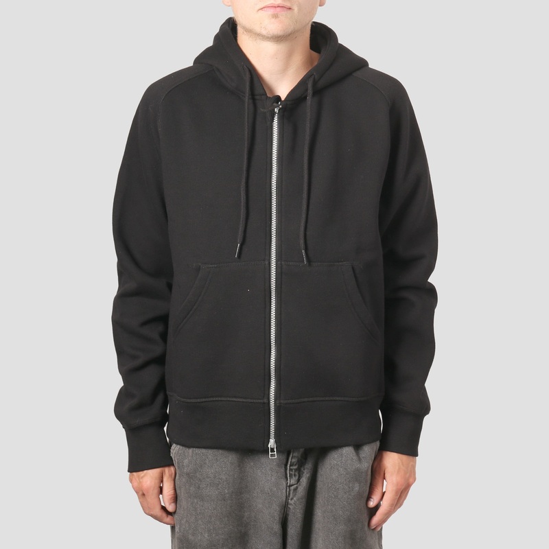 Pop Trading Double Zip Logo Hood Black Small