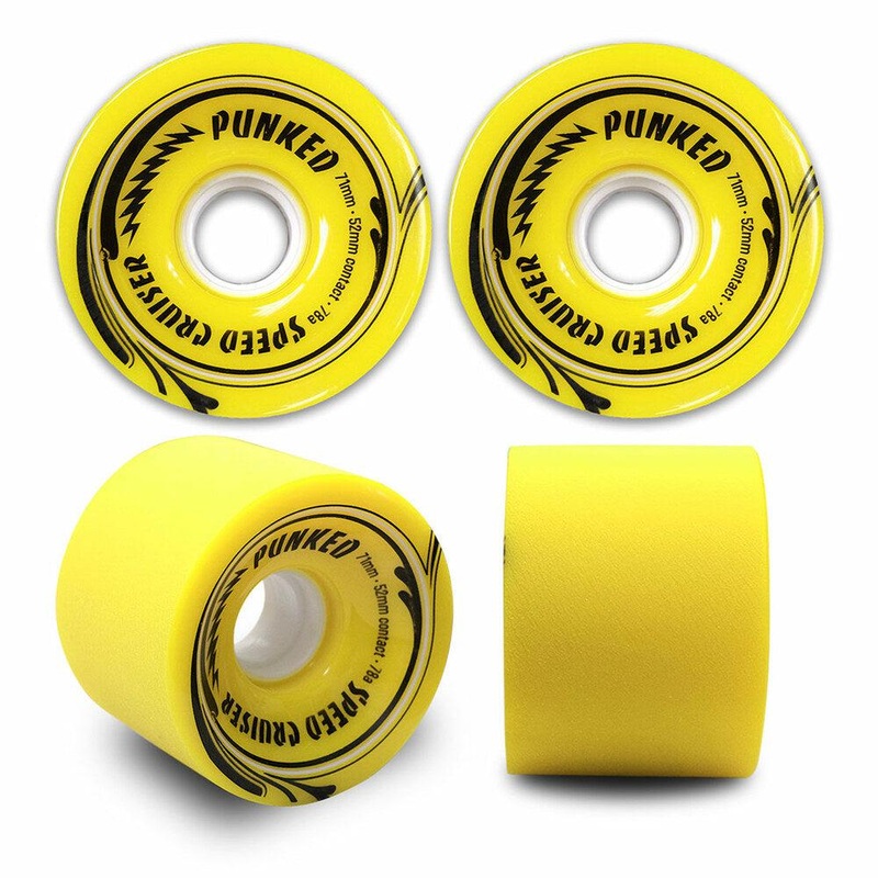 Punked Speed Cruiser in Solid Yellow 71mm/78A Longboard Wheels