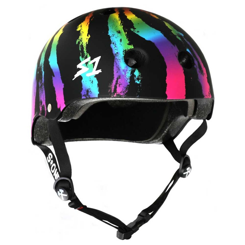 S-One S1 Lifer Skateboard Helmet Black Matte Rainbow Swirl X-Small Rainbow Swirl