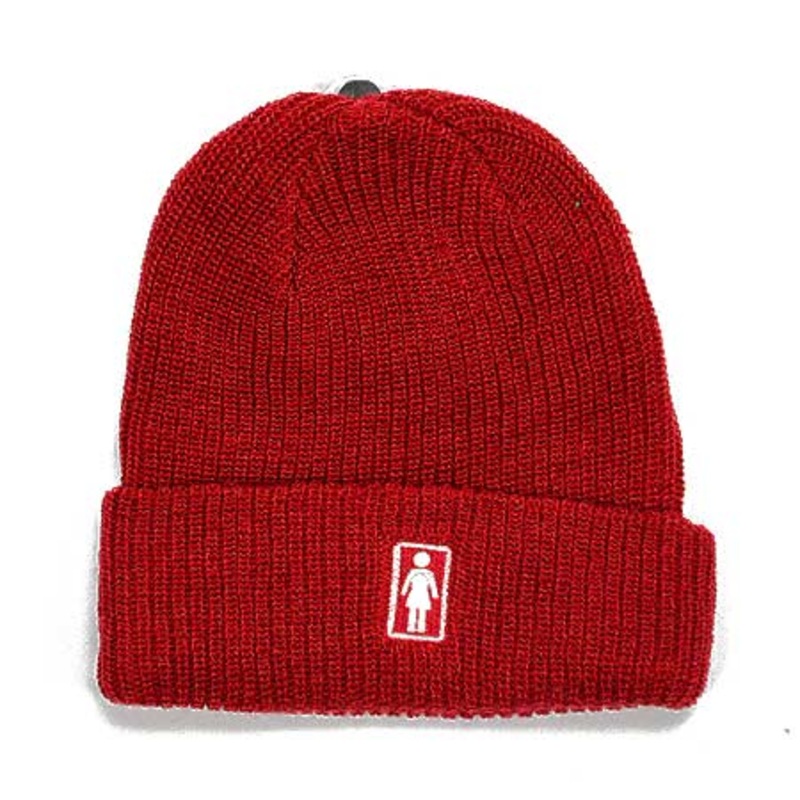 Girl OG Fold Beanie Maroon One size fits all