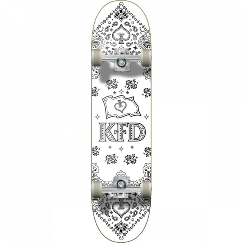 KFD Bandana 8.0″ White Skateboard