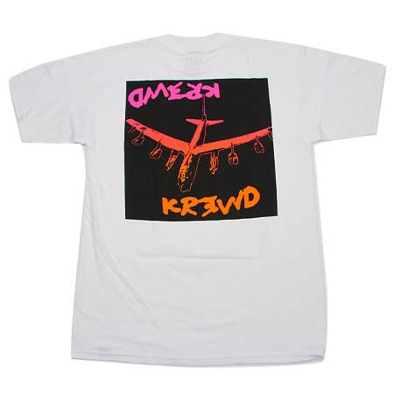 KR3W (Krew) Fergus Bomber T Shirt White Extra Large