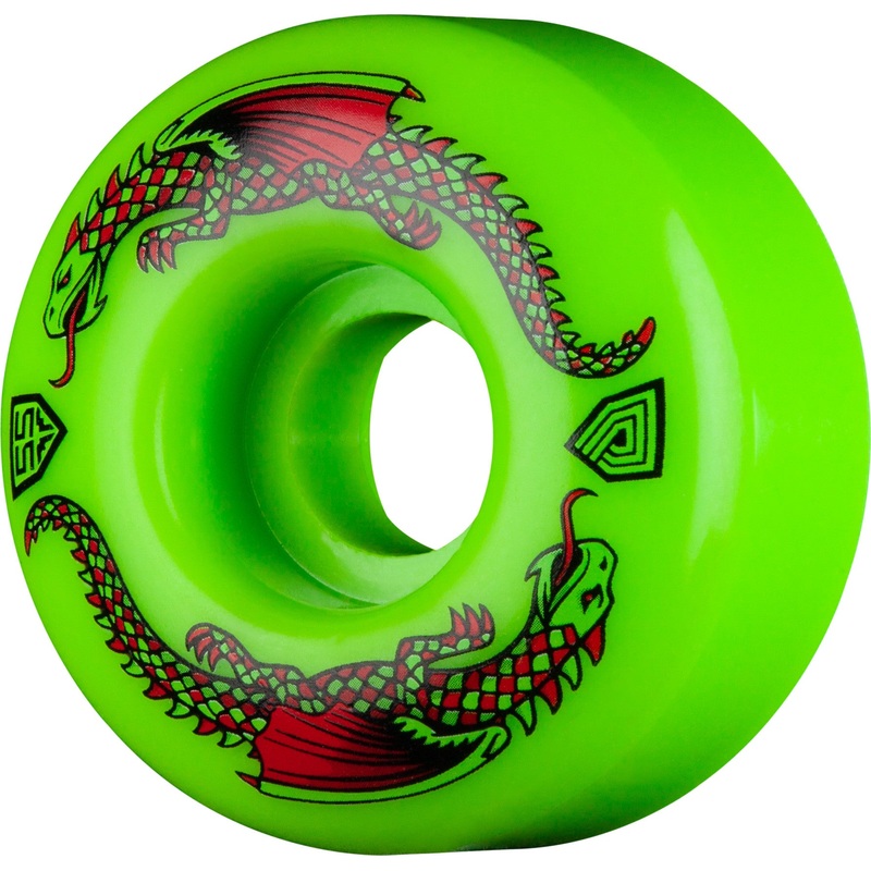 Powell Peralta Dragon Formula Skateboard Wheels 93A 4pk Green 53mm