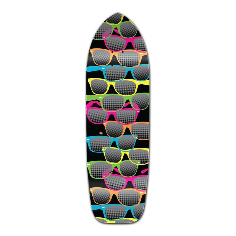 Punked Old School Longboard Deck – Shades Black Deck