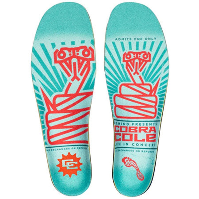 Remind Insoles Chris Cole Cobra Medic Impact 6mm Mid-High Arch Insoles Light Blue 8-8.5