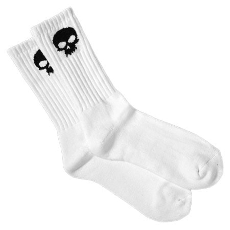 Zero Skull Crew Socks White One size fits all