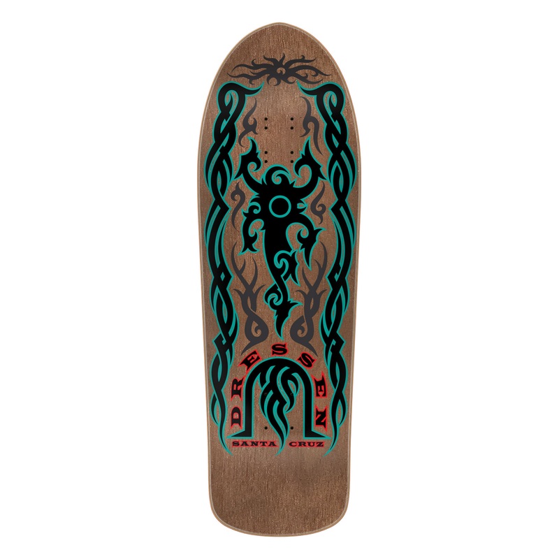 9.9in Dressen Tribal Reissue Santa Cruz Skateboard Deck No Color 9.9in x 31.4in
