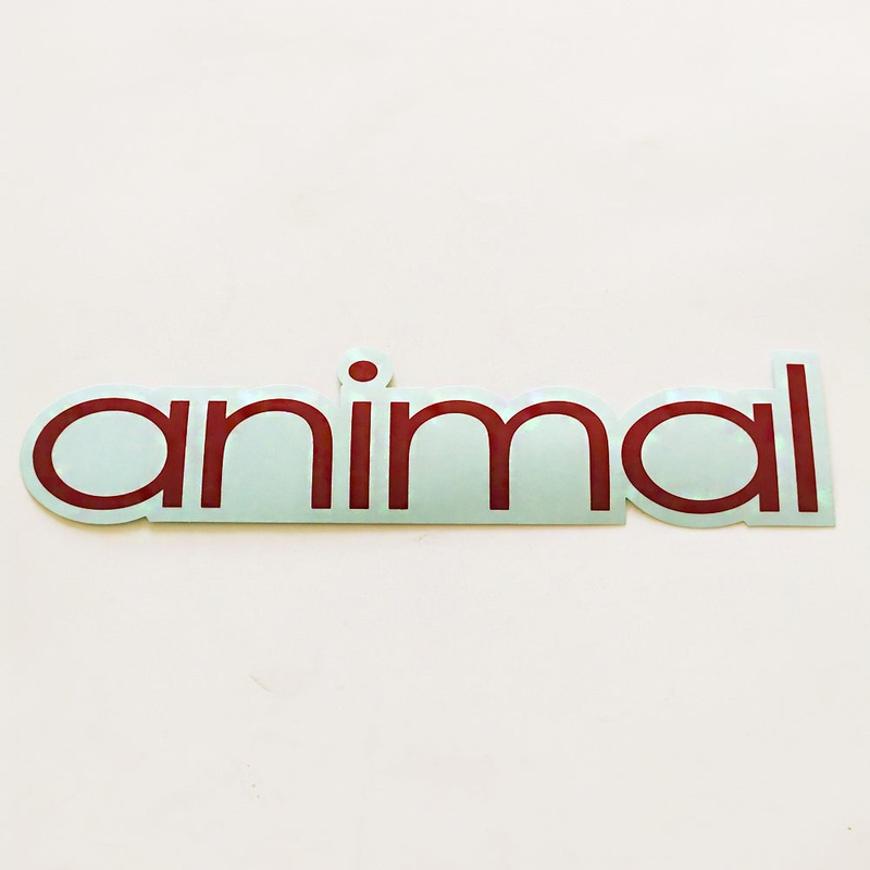 Animal Bikes BMX Sticker / Decal – 20.5 cm across approx – Maroon / Clear