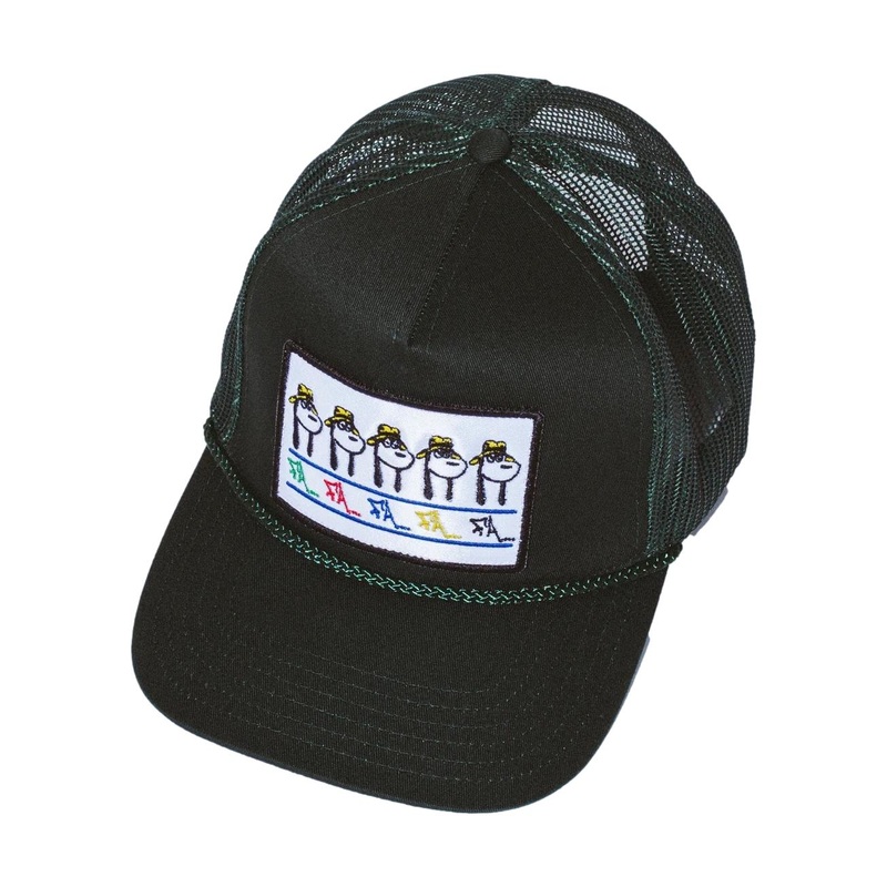 Fucking Awesome Spike Repeat Embroidered 5 Panel Mesh Hat Forest Green