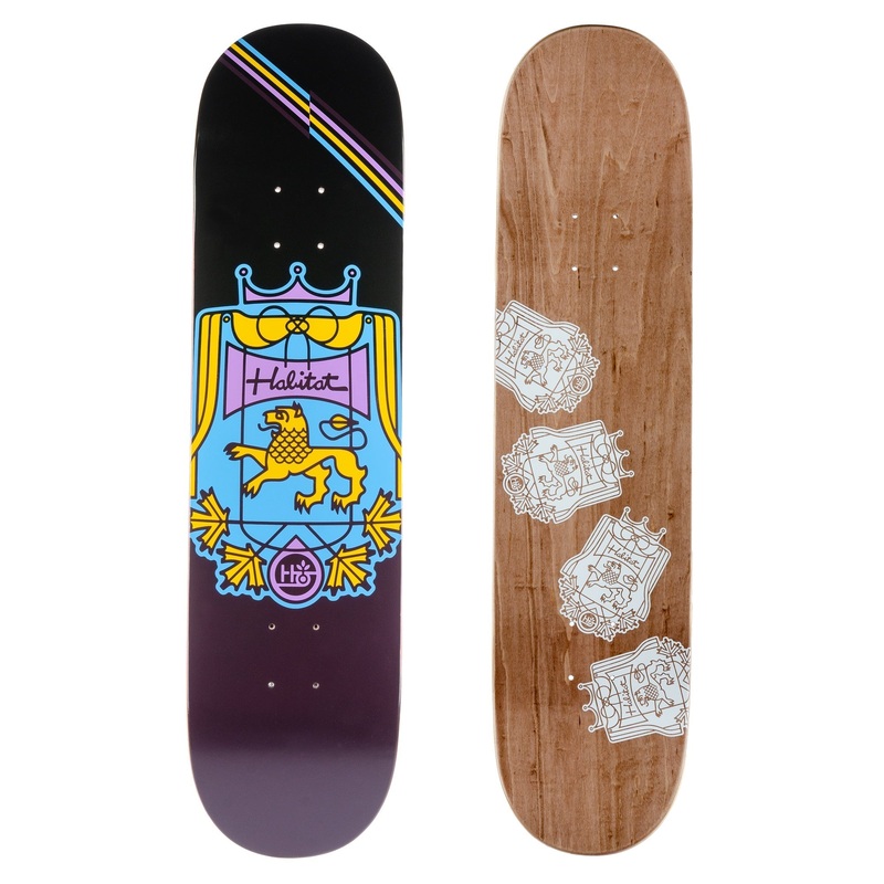 HABITAT “COAT OF ARMS PURPLE” 8″ SKATEBOARD DECK
