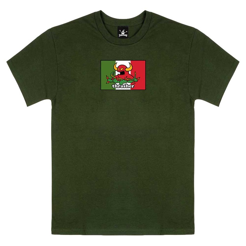 Hecho Toy Machine Thrasher Magazine Forest Green Tee T-Shirt SM