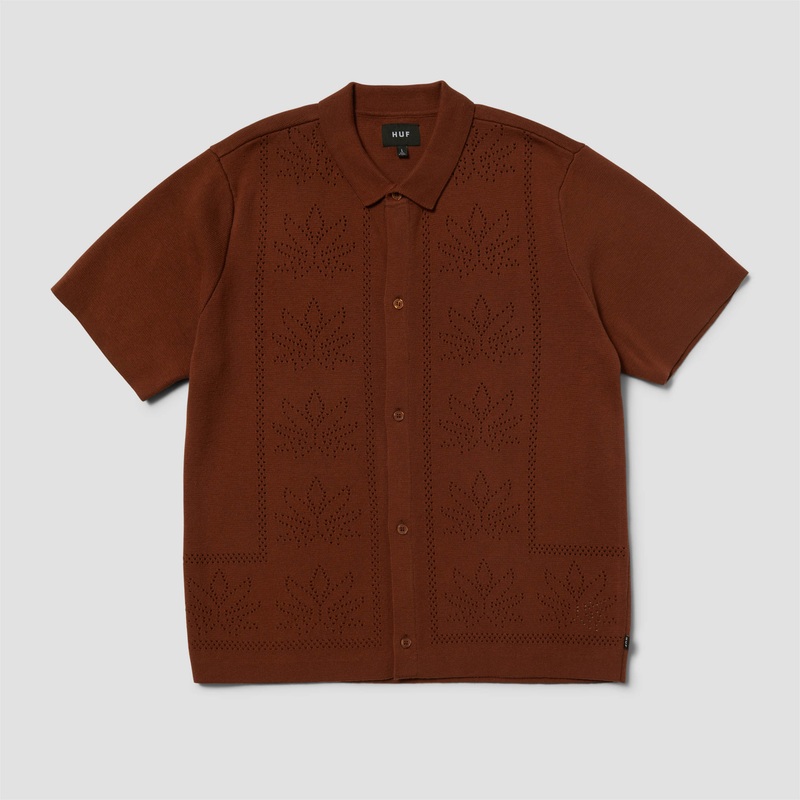 Huf Plantlife Perforated Shortsleeve Knit Top Sierra Small