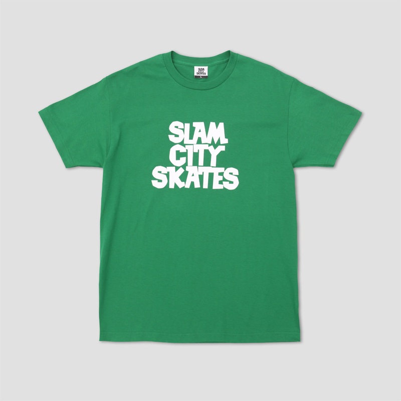 Slam City Skates Classic Logo T-Shirt Kelly Green / White Small