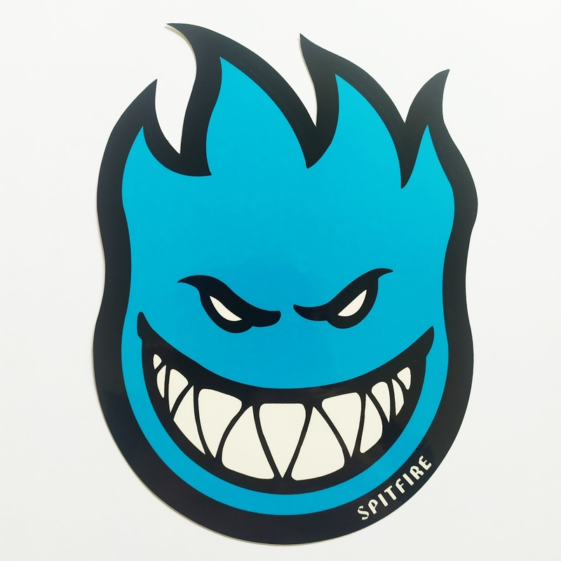 Spitfire Wheels – Bighead Fireball Skateboard Sticker Blue Medium