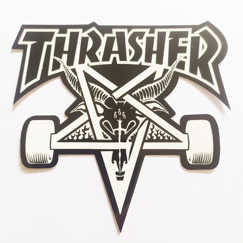 Thrasher Magazine Skateboard Sticker – Skategoat Black/White