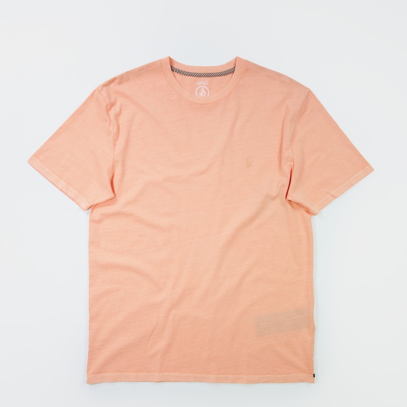 Volcom Solid Stone Embroidered T-Shirt – Pale Peach S