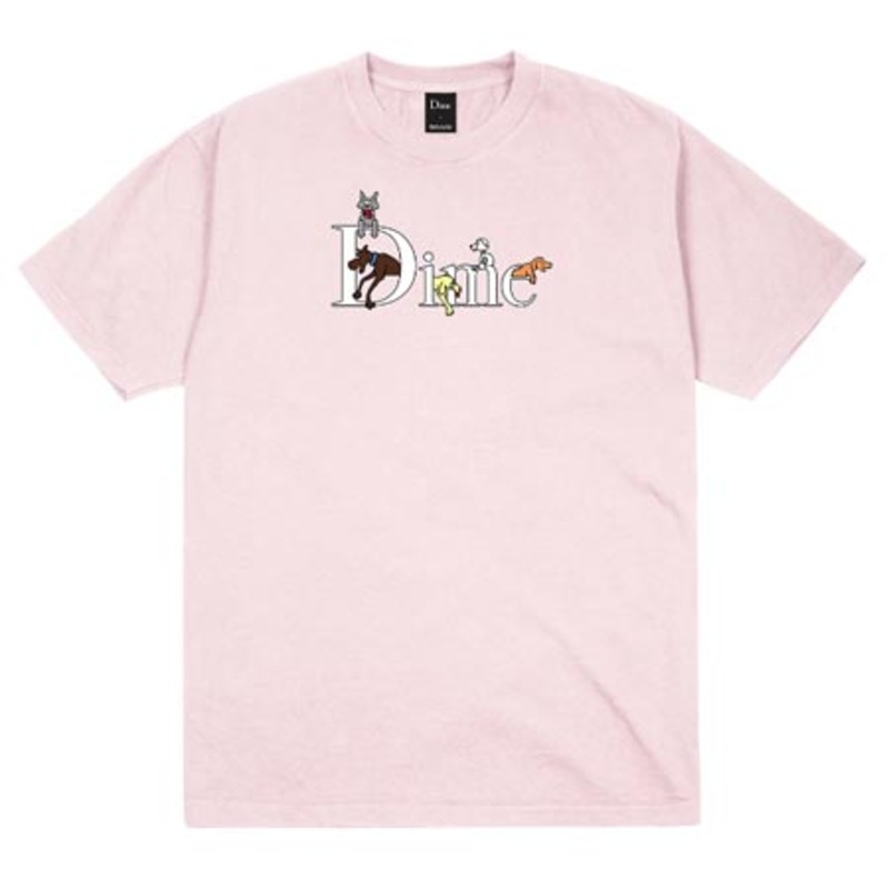 Dime Dog Classic Logo T Shirt Light Pink Large