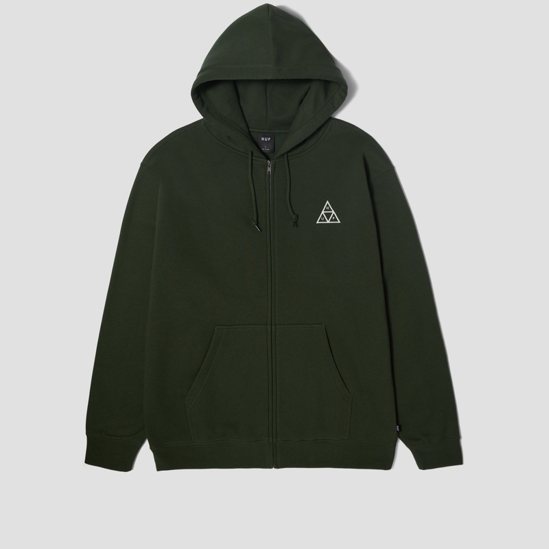 HUF Set TT Full Zip Hood Hunter Green Small